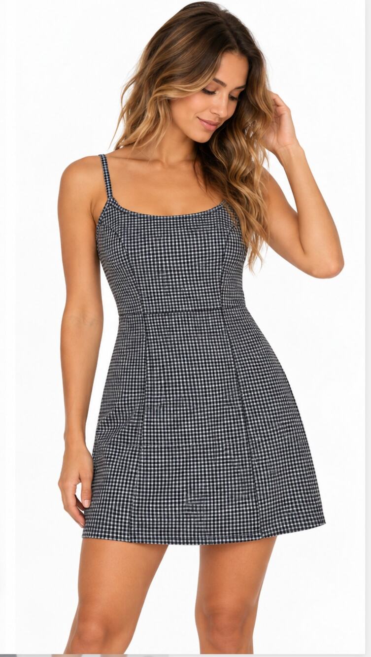 Urban Outfitters Micro Gingham Mini Dress Size Small